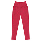 [Wild Side] Crimson Roar Crossover Leggings with Pockets