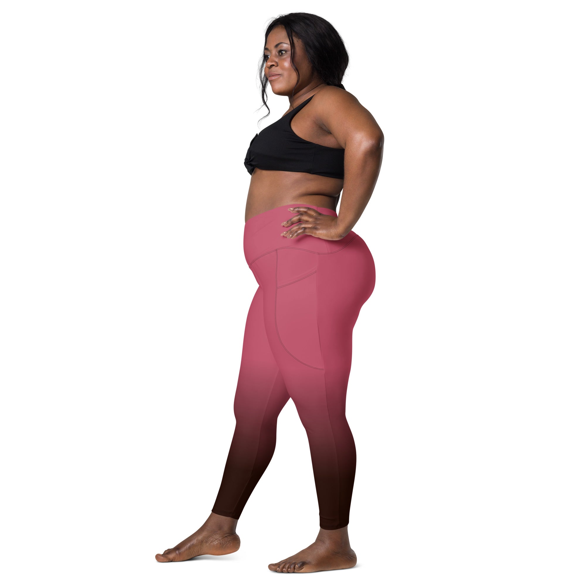 [THC Basics] Blush Latte Crossover Leggings with Pockets