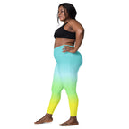 [THC Basics] Tropical Wave Crossover Leggings with Pockets