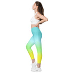 [THC Basics] Tropical Wave Crossover Leggings with Pockets