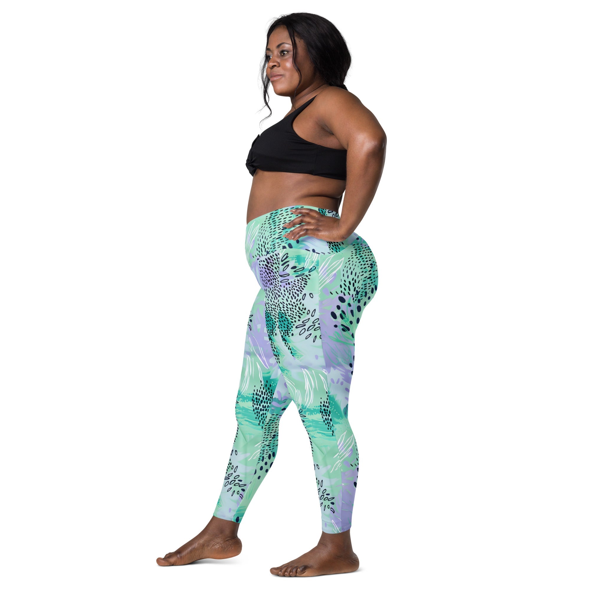[Wild Side] Wild Whimsy Crossover Leggings with Pockets