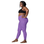 [Wild Side] Purple Roar Crossover Leggings with Pockets