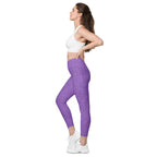 [Wild Side] Purple Roar Crossover Leggings with Pockets