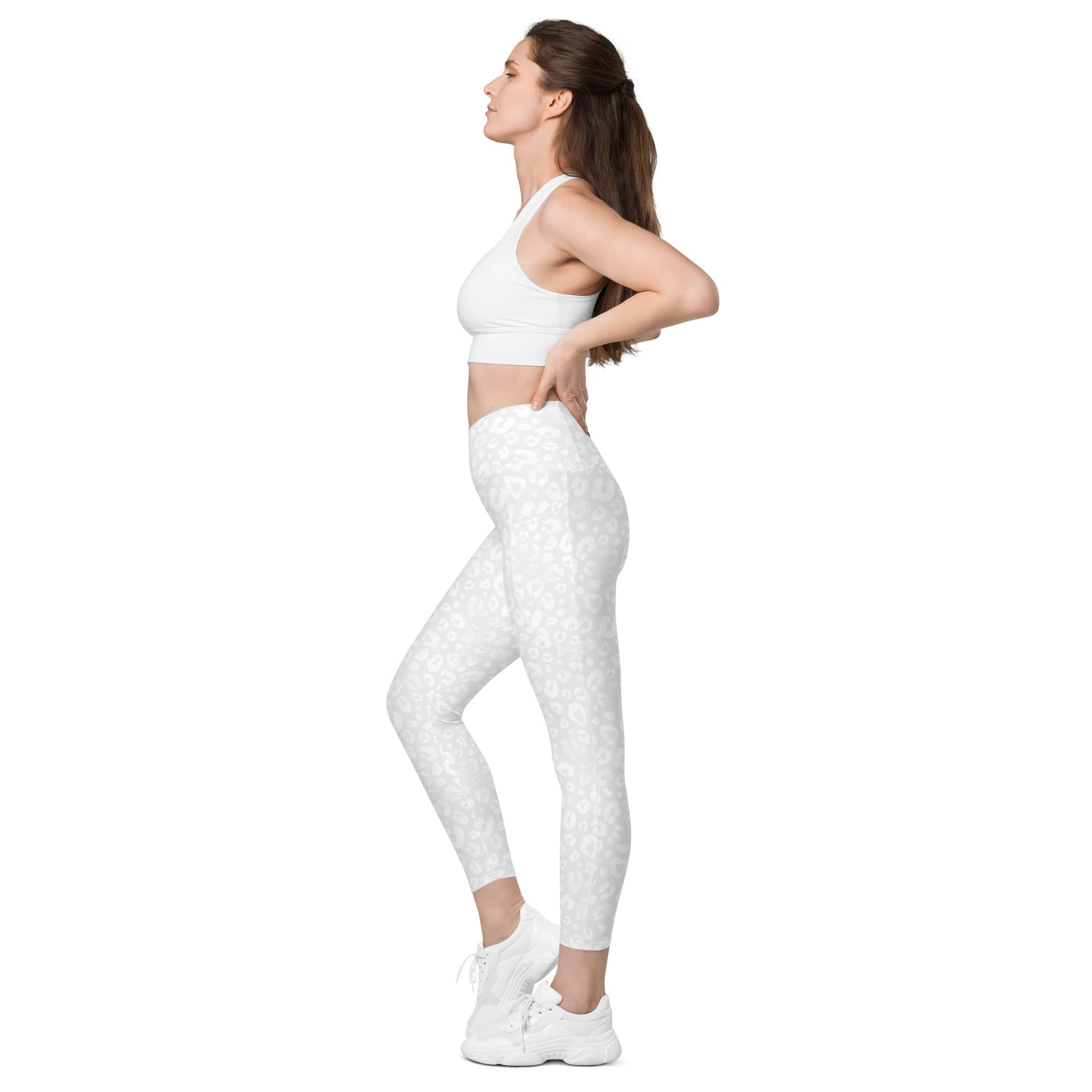 [Wild Side] Ivory Roar Crossover Leggings with Pockets