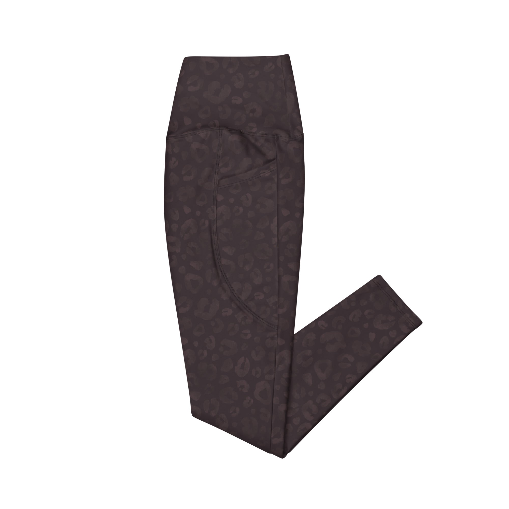 [Wild Side] Mocha Spots Crossover Leggings with Pockets