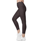 [Wild Side] Mocha Spots Crossover Leggings with Pockets