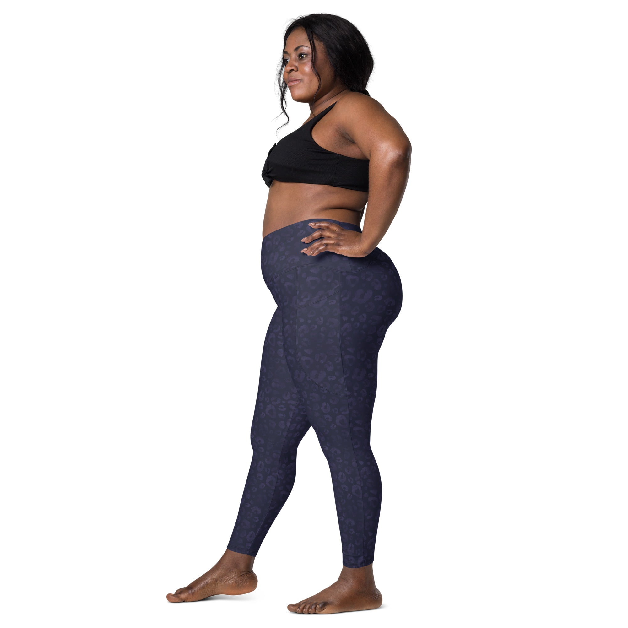 [Wild Side] Indigo Roar Crossover Leggings with Pockets