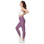 [Wild Side] Burgundy Roar Crossover Leggings with Pockets