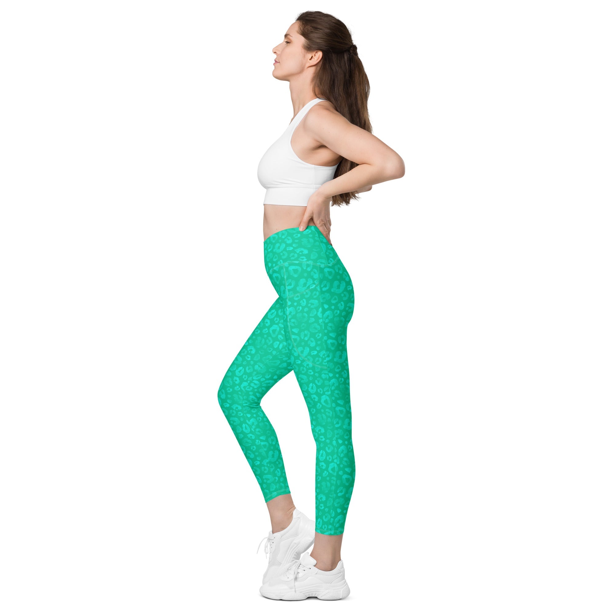 [Wild Side] Parakeet Roar Crossover Leggings with Pockets