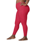 [Wild Side] Crimson Roar Crossover Leggings with Pockets