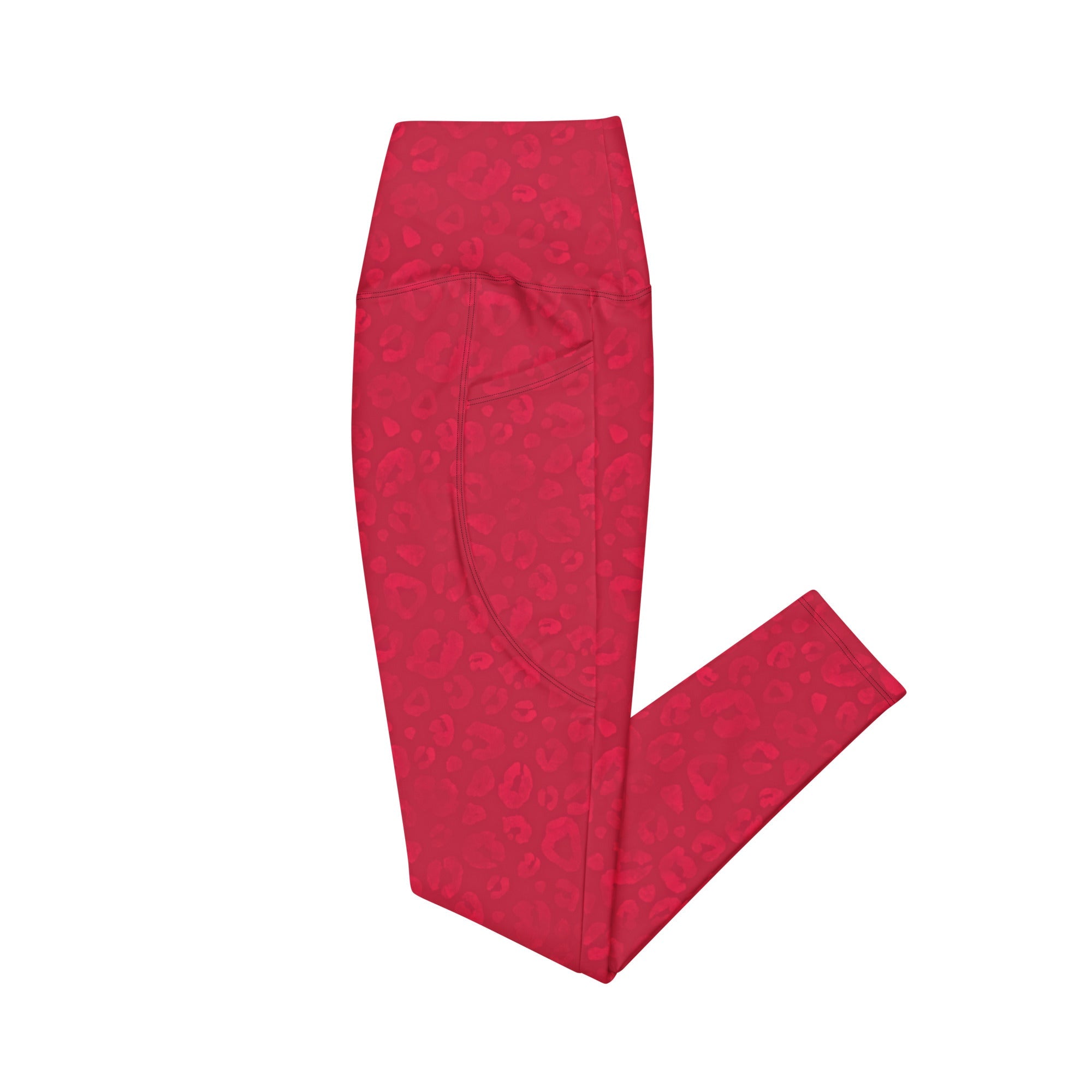 [Wild Side] Crimson Roar Crossover Leggings with Pockets