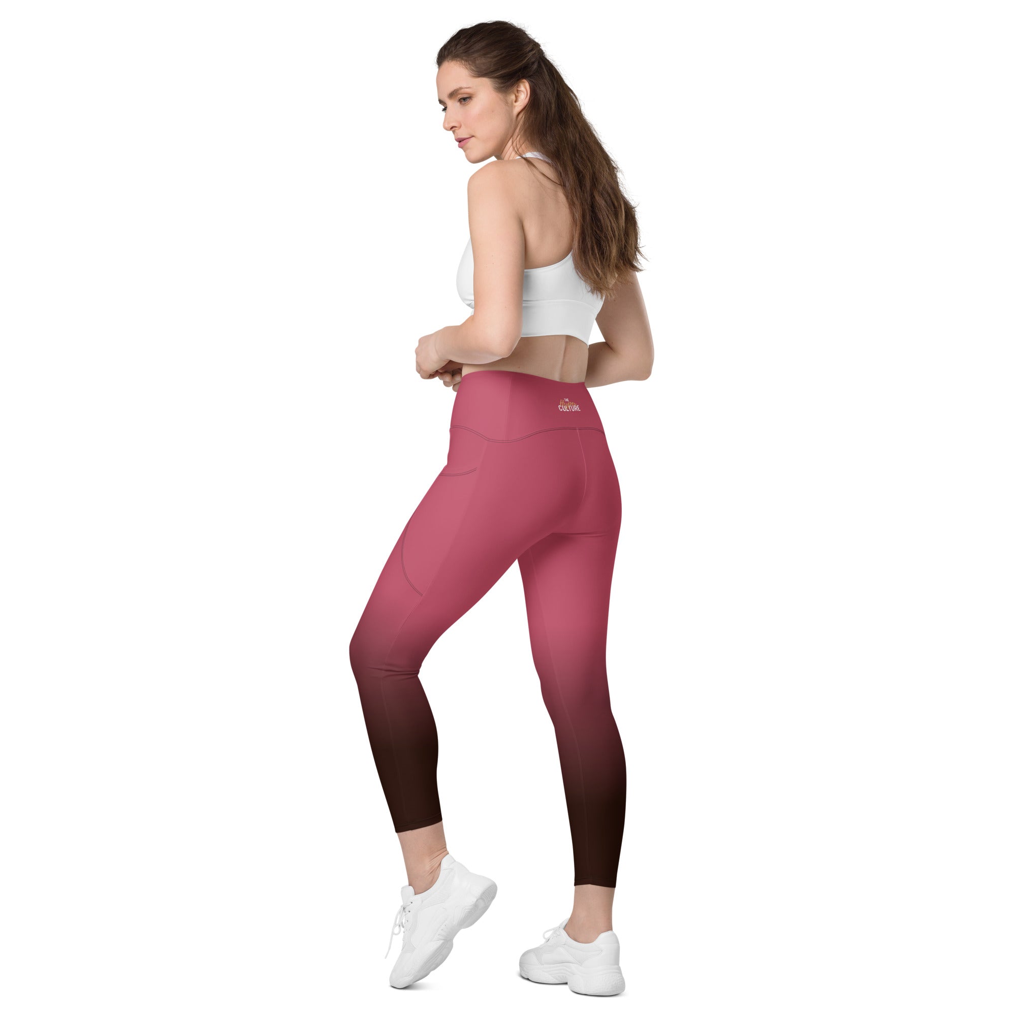 [THC Basics] Blush Latte Crossover Leggings with Pockets