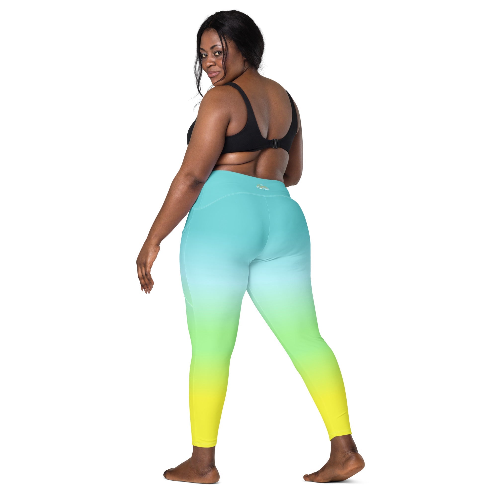 [THC Basics] Tropical Wave Crossover Leggings with Pockets