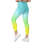 [THC Basics] Tropical Wave Crossover Leggings with Pockets