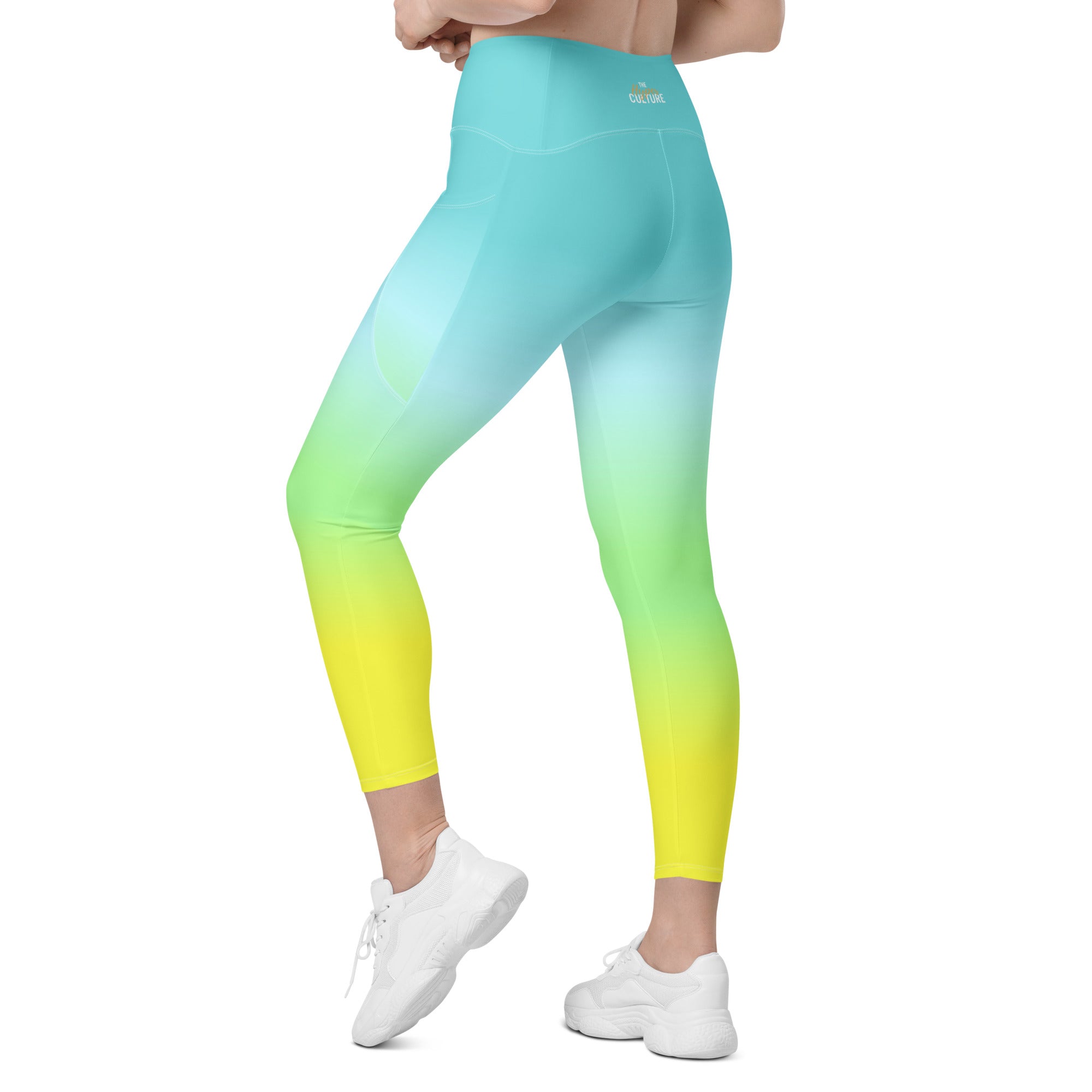 [THC Basics] Tropical Wave Crossover Leggings with Pockets