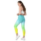 [THC Basics] Tropical Wave Crossover Leggings with Pockets