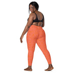 [GeoModa] Coral Crush Crossover Leggings with Pockets
