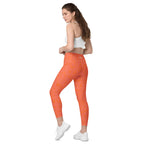 [GeoModa] Coral Crush Crossover Leggings with Pockets