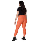 [GeoModa] Coral Crush Crossover Leggings with Pockets