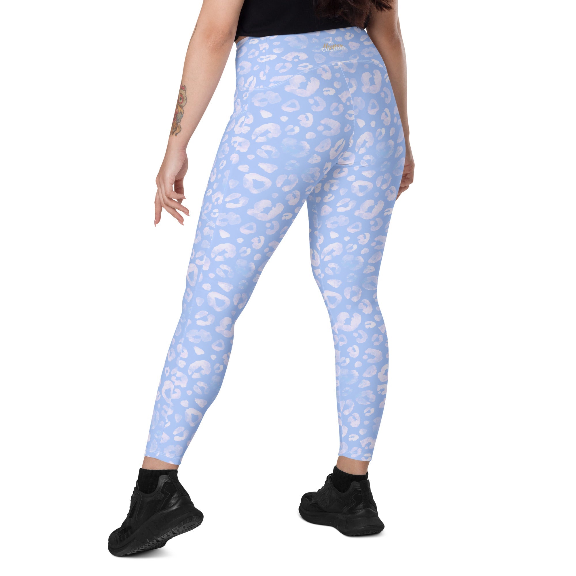 [Wild Side] Azure Roar Crossover Leggings with Pockets