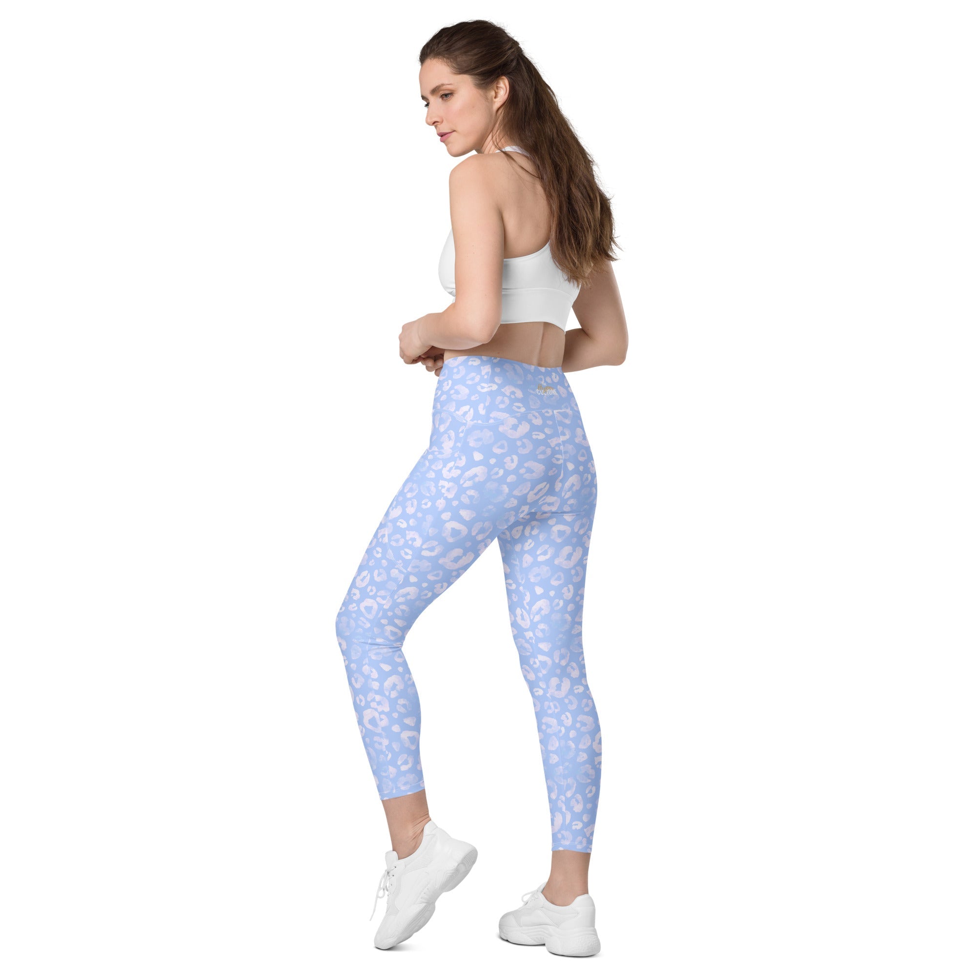 [Wild Side] Azure Roar Crossover Leggings with Pockets