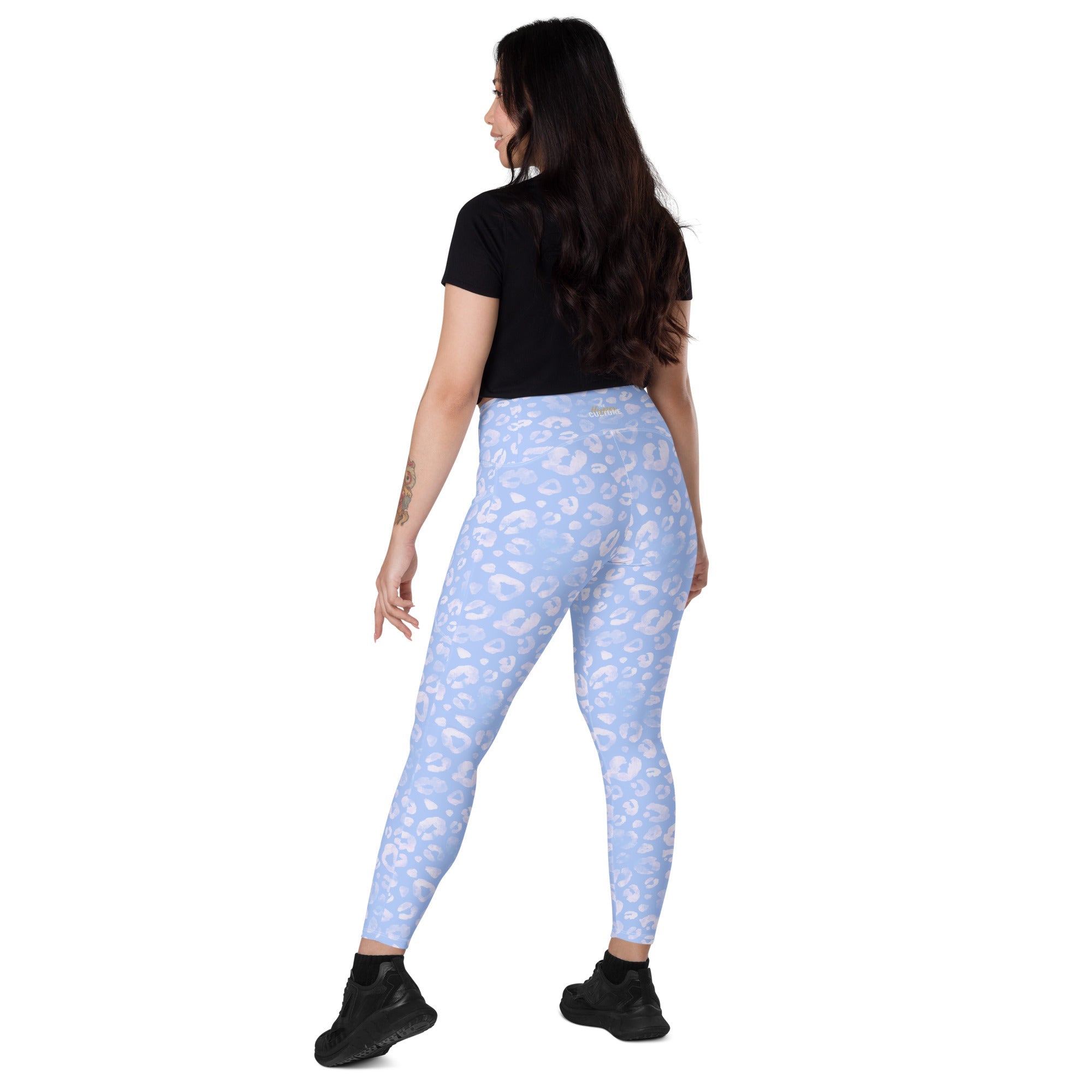 [Wild Side] Azure Roar Crossover Leggings with Pockets