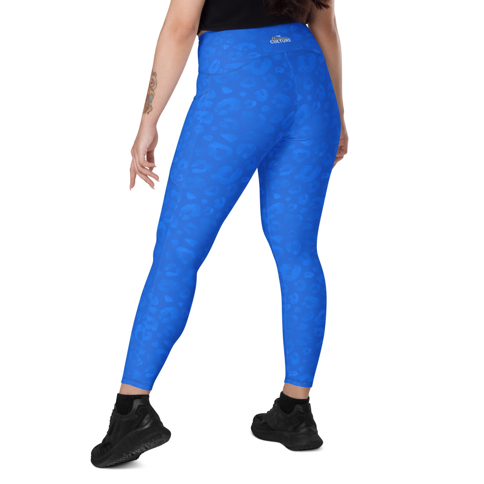 [Wild Side] Cerulean Spots Crossover Leggings with Pockets
