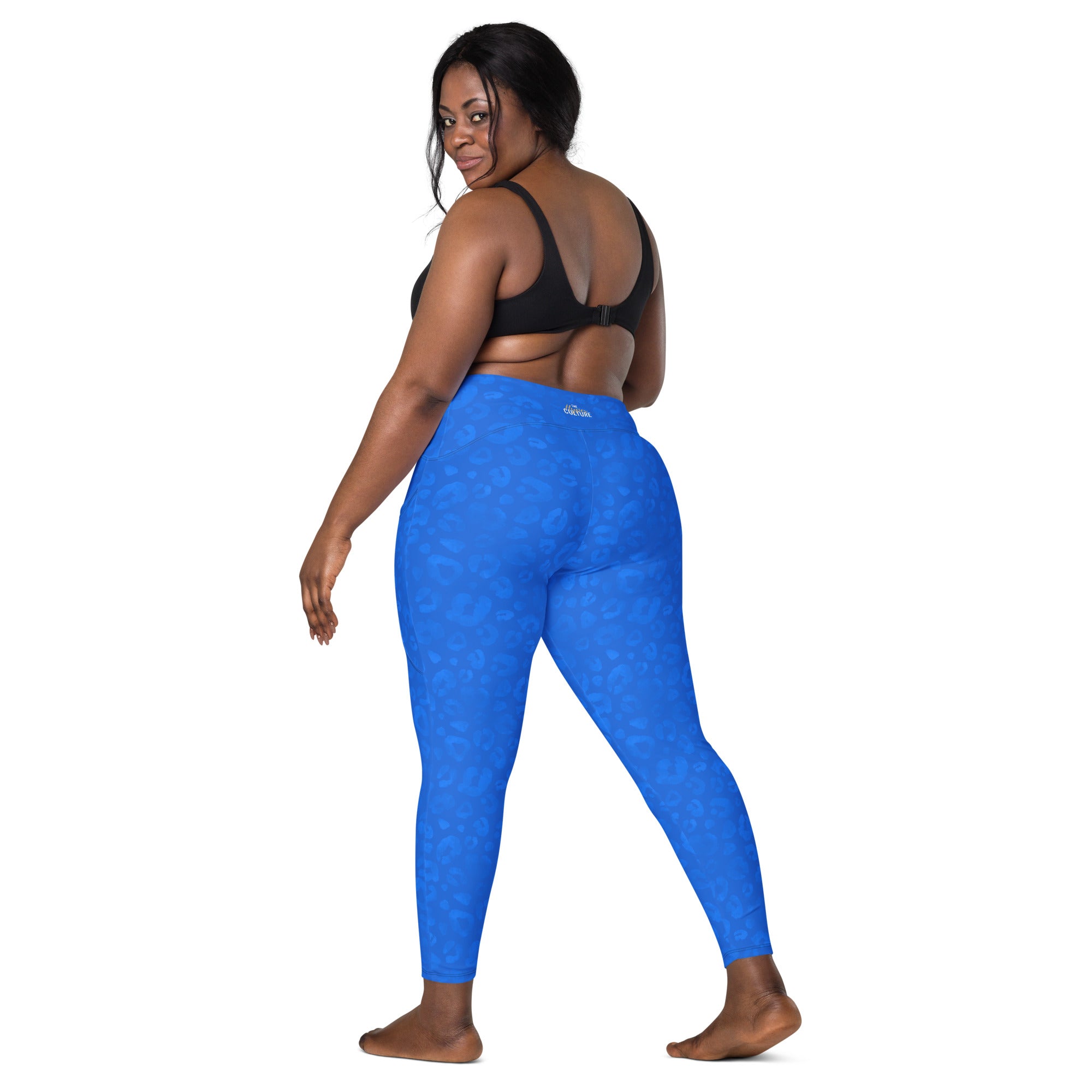 [Wild Side] Cerulean Spots Crossover Leggings with Pockets