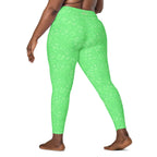 [Wild Side] Green Safari Crossover Leggings with Pockets
