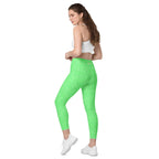 [Wild Side] Green Safari Crossover Leggings with Pockets