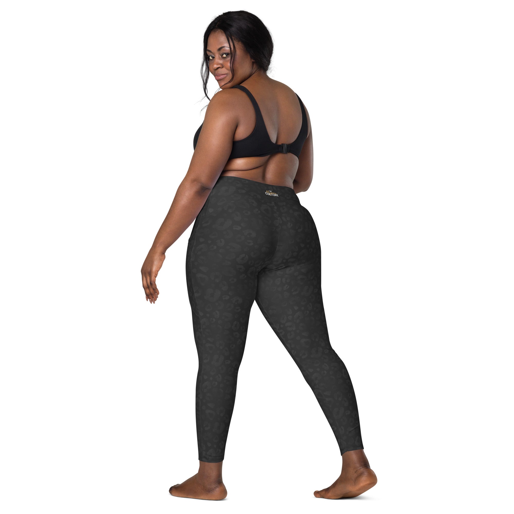 [Wild Side] Obsidian Roar Crossover Leggings with Pockets