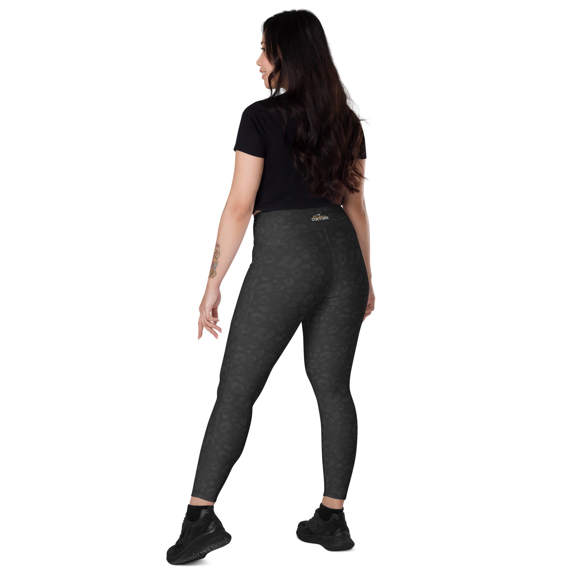 [Wild Side] Obsidian Roar Crossover Leggings with Pockets