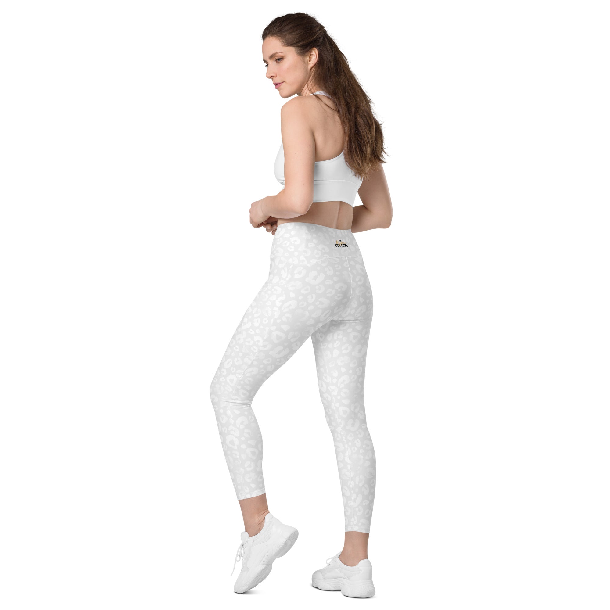 [Wild Side] Ivory Roar Crossover Leggings with Pockets