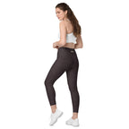 [Wild Side] Mocha Spots Crossover Leggings with Pockets