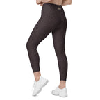 [Wild Side] Mocha Spots Crossover Leggings with Pockets