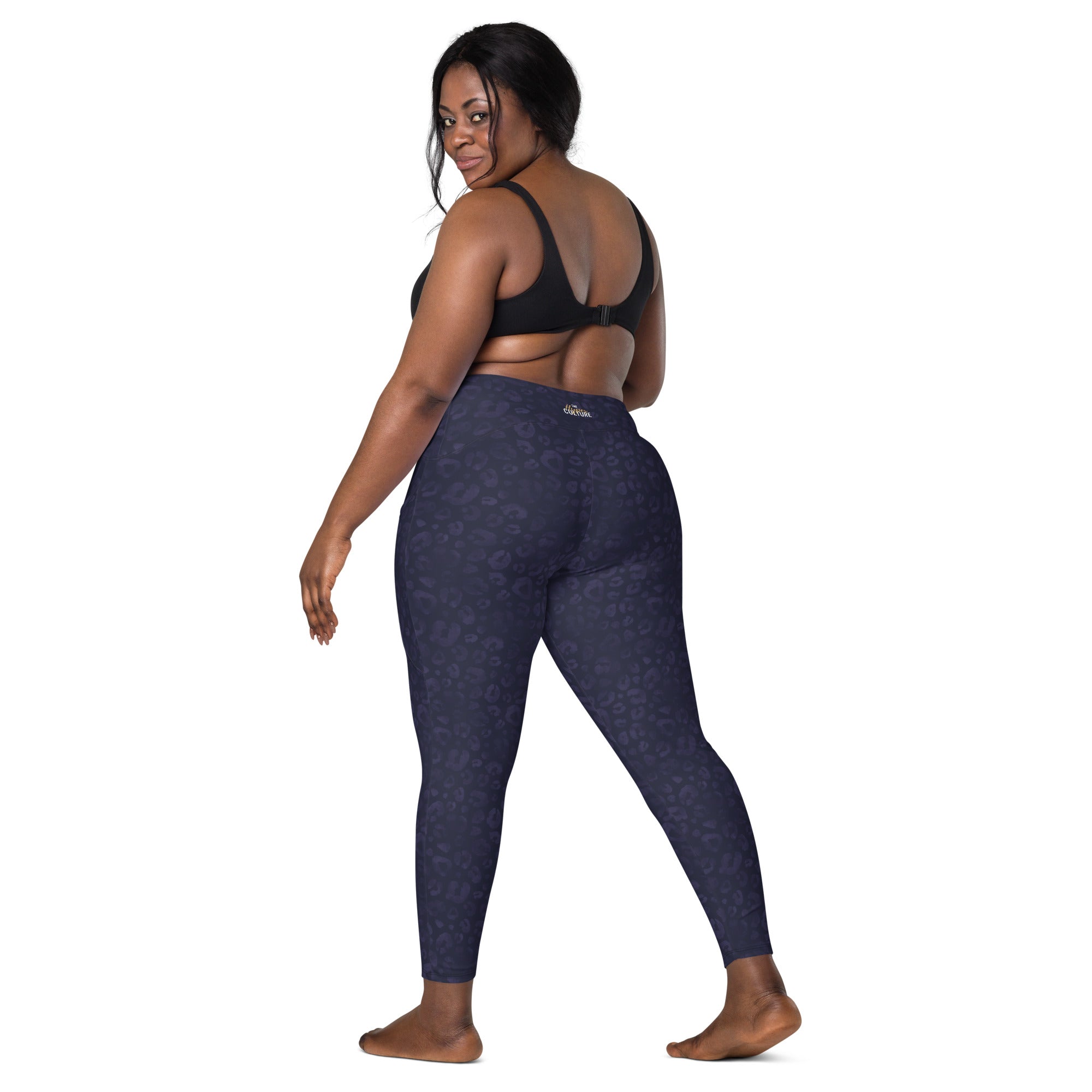 [Wild Side] Indigo Roar Crossover Leggings with Pockets