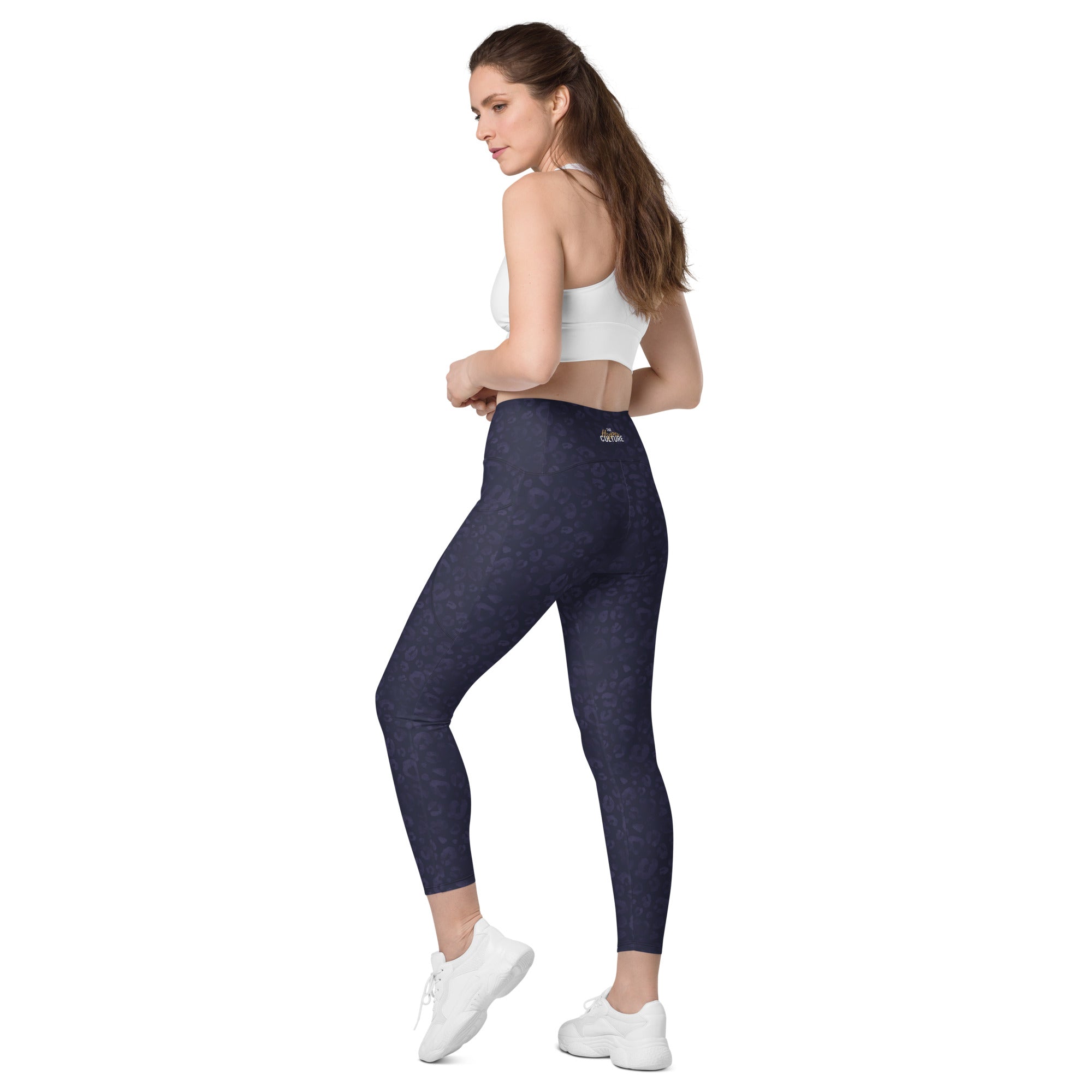 [Wild Side] Indigo Roar Crossover Leggings with Pockets