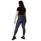 [Wild Side] Indigo Roar Crossover Leggings with Pockets