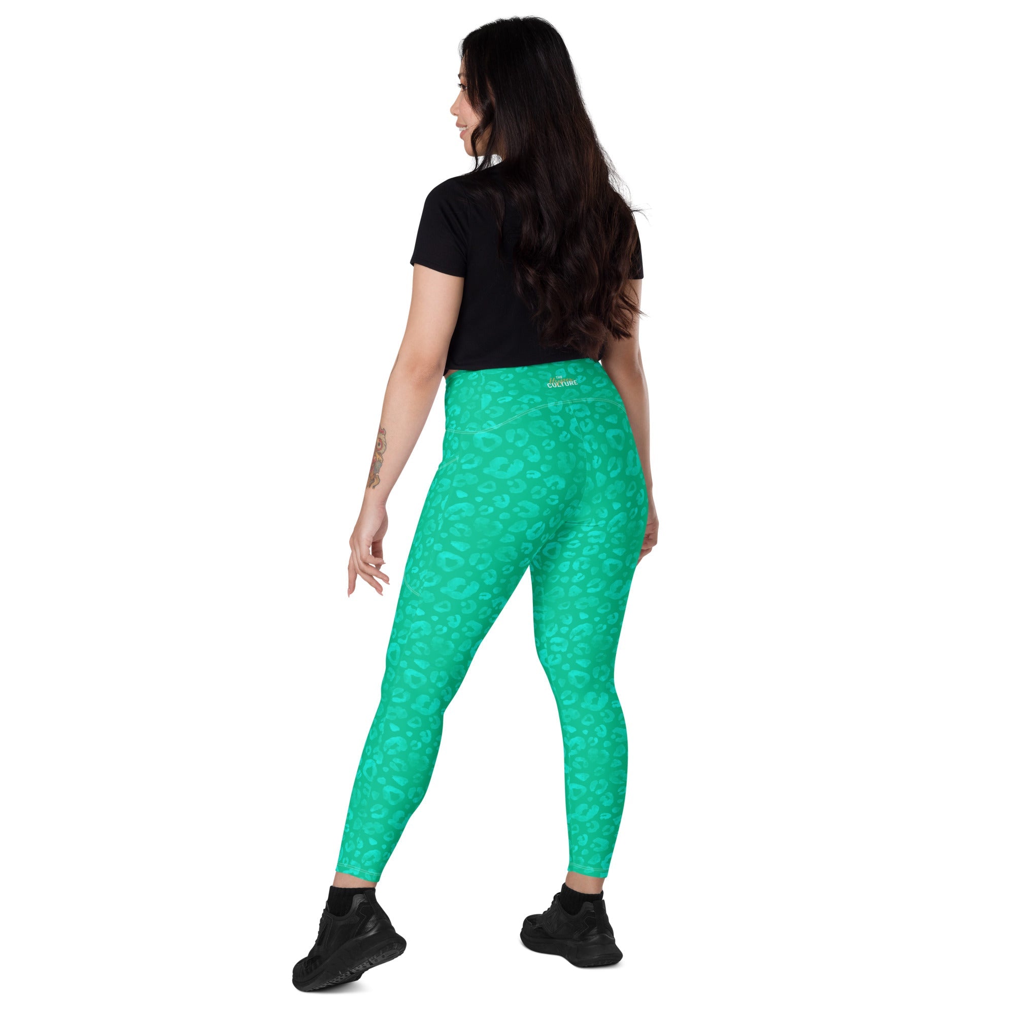 [Wild Side] Parakeet Roar Crossover Leggings with Pockets