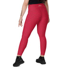 [Wild Side] Crimson Roar Crossover Leggings with Pockets