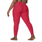 [Wild Side] Crimson Roar Crossover Leggings with Pockets