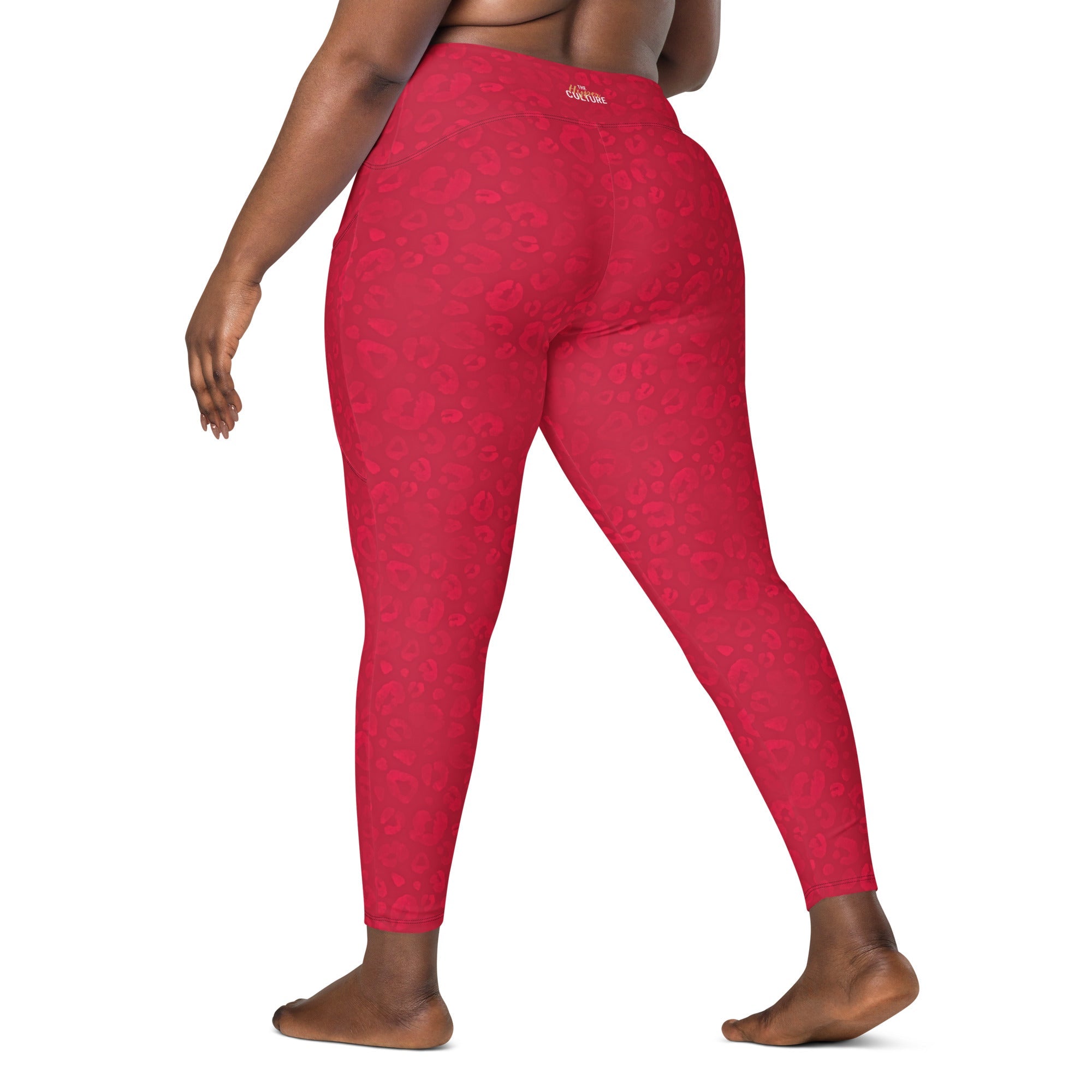 [Wild Side] Crimson Roar Crossover Leggings with Pockets