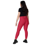 [Wild Side] Crimson Roar Crossover Leggings with Pockets