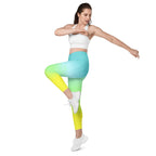 [THC Basics] Tropical Wave Crossover Leggings with Pockets