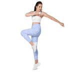 [Wild Side] Azure Roar Crossover Leggings with Pockets