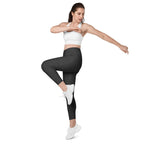 [Wild Side] Obsidian Roar Crossover Leggings with Pockets