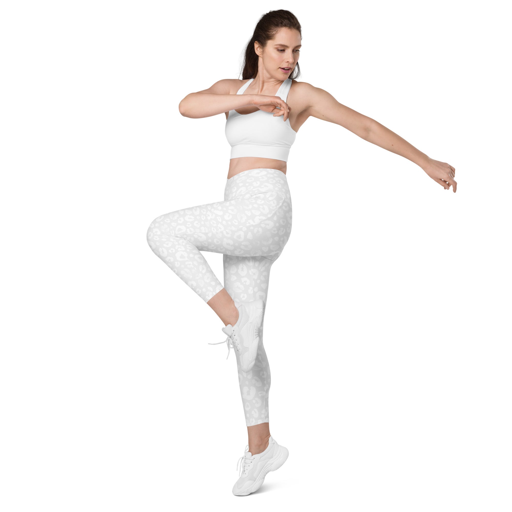 [Wild Side] Ivory Roar Crossover Leggings with Pockets