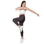 [Wild Side] Mocha Spots Crossover Leggings with Pockets