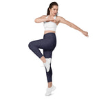 [Wild Side] Indigo Roar Crossover Leggings with Pockets