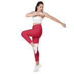 [Wild Side] Crimson Roar Crossover Leggings with Pockets